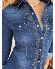 Chemise en jean avec strass