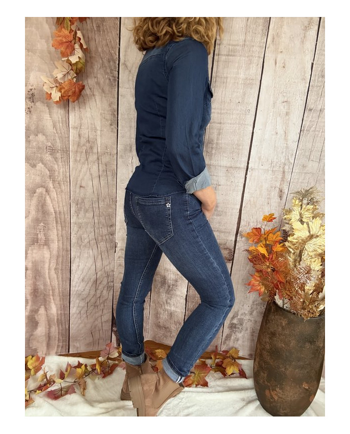 Chemise en jean avec strass