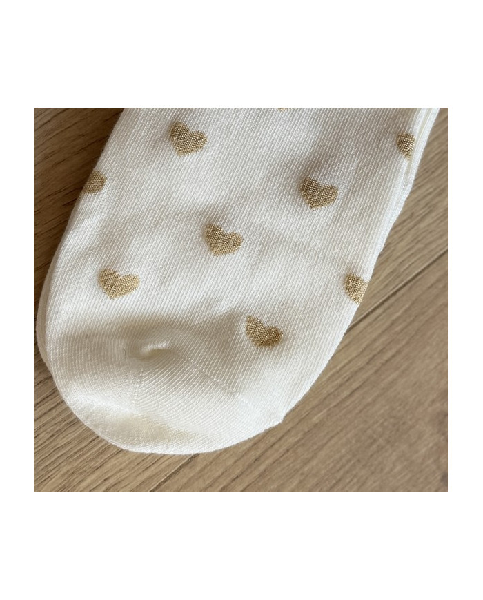 Chaussettes petits cœurs brillants