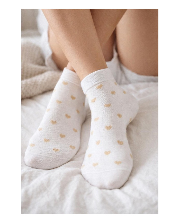 Chaussettes petits cœurs brillants