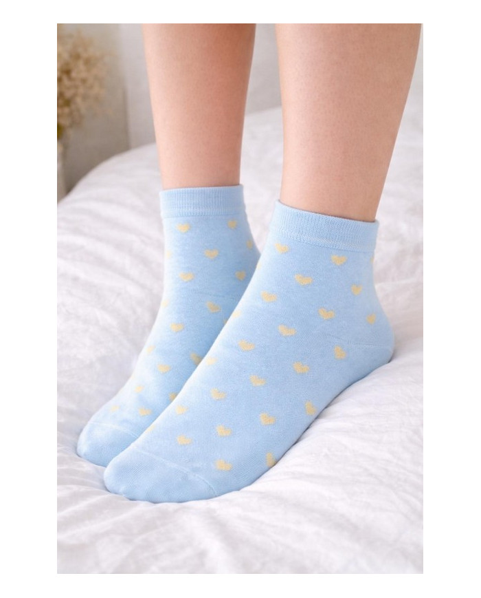 Chaussettes petits cœurs brillants