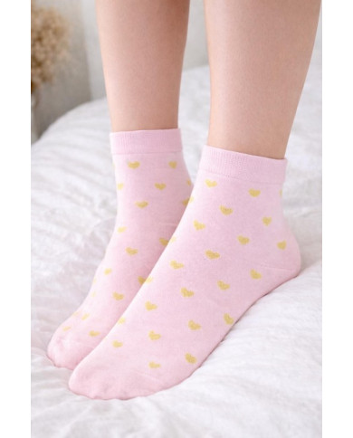 Chaussettes petits cœurs brillants