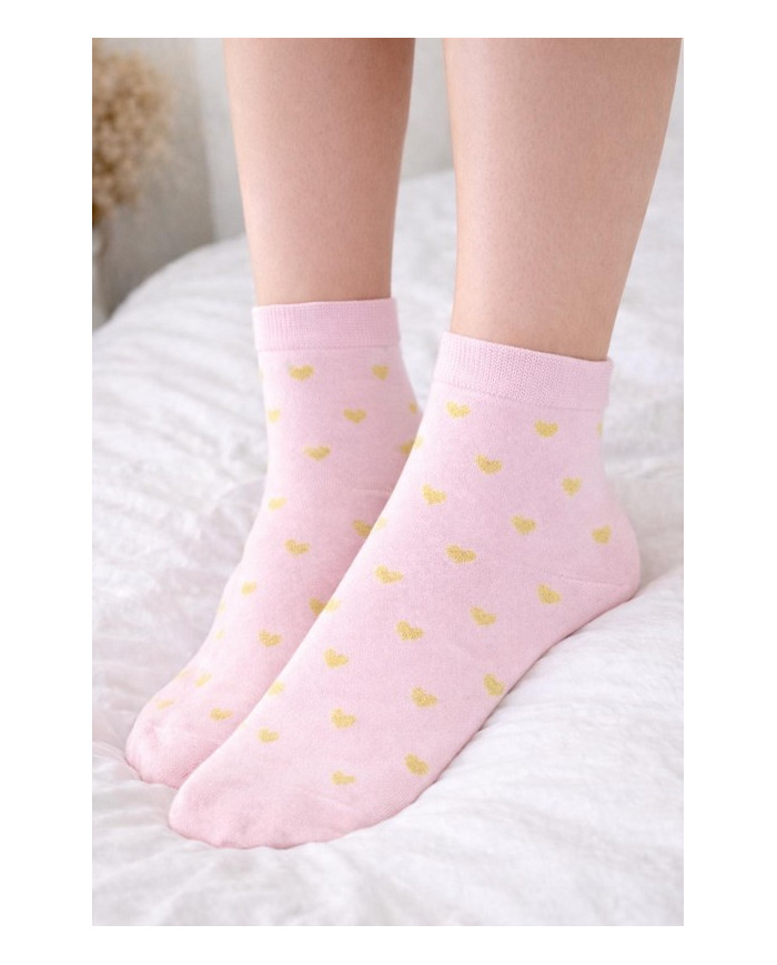 Chaussettes petits cœurs brillants