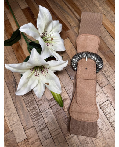 Ceinture élastique taupe