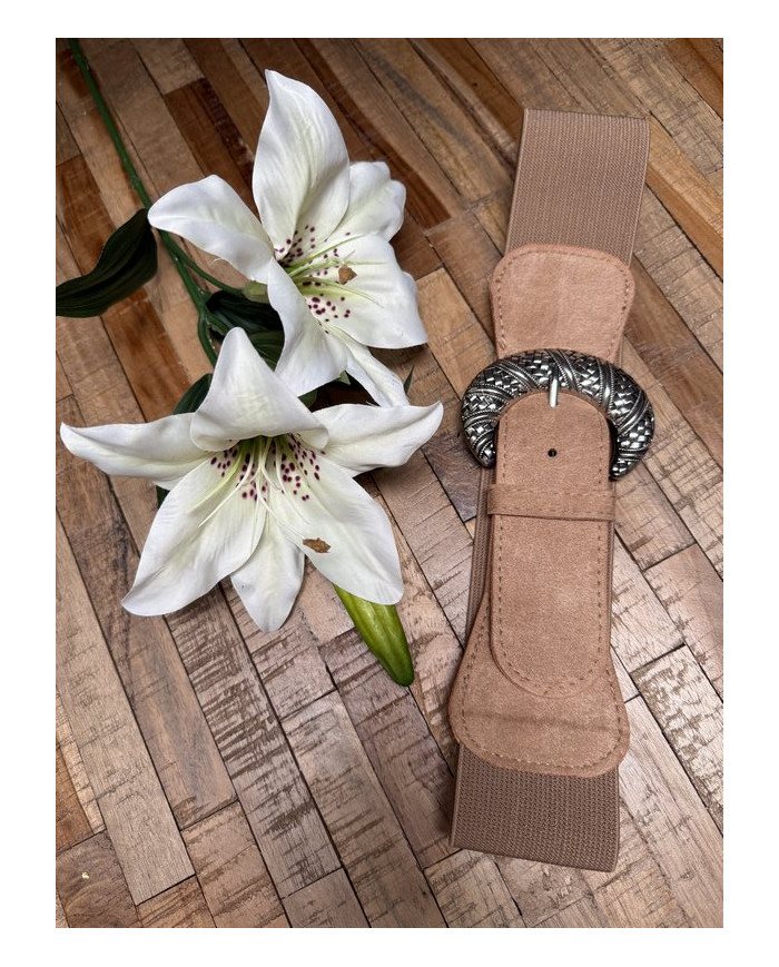 Ceinture élastique taupe