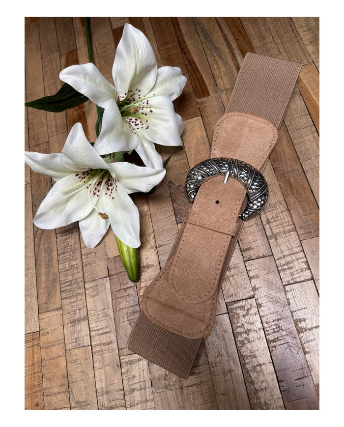 Ceinture élastique taupe