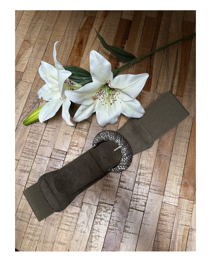 Ceinture élastique kaki