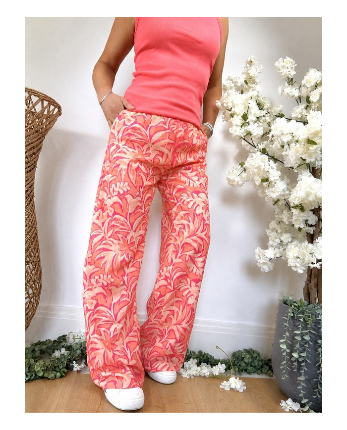 Pantalon fluide coloré Hawaï