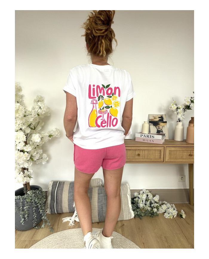 Short denim fuchsia