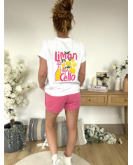 Short denim fuchsia