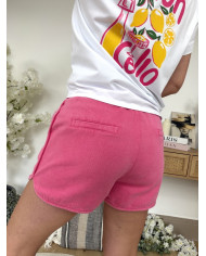 Short denim fuchsia
