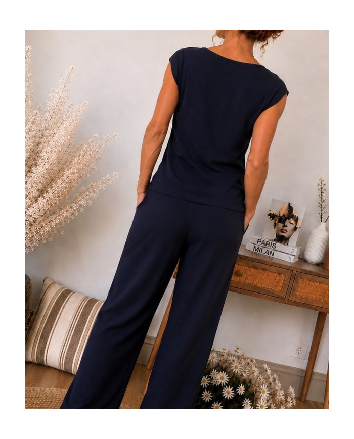 Top tout doux bleu marine