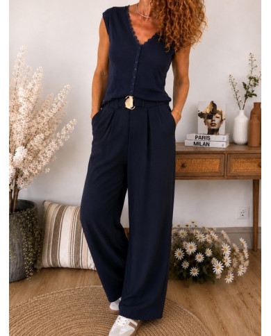 Top tout doux bleu marine
