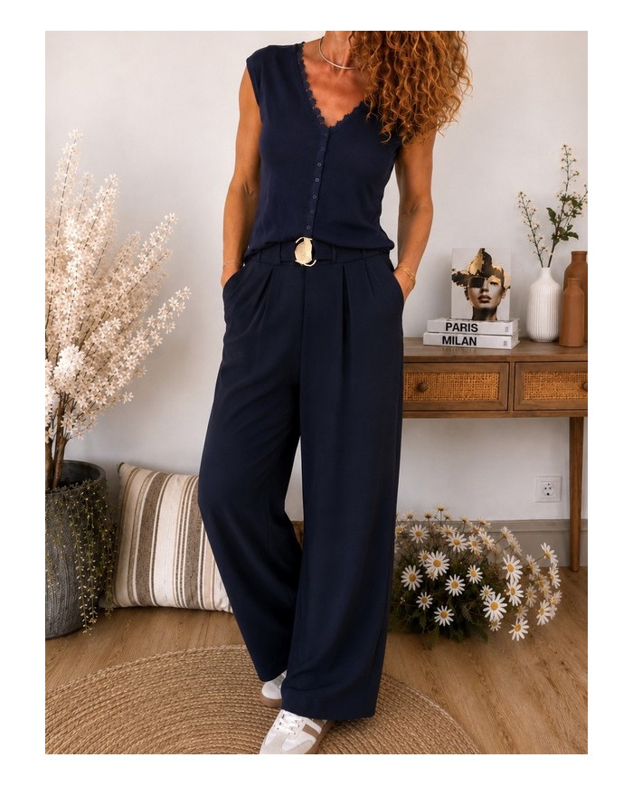 Top tout doux bleu marine