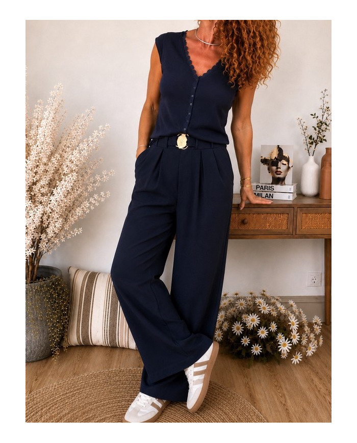 Top tout doux bleu marine