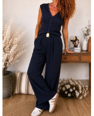Top tout doux bleu marine