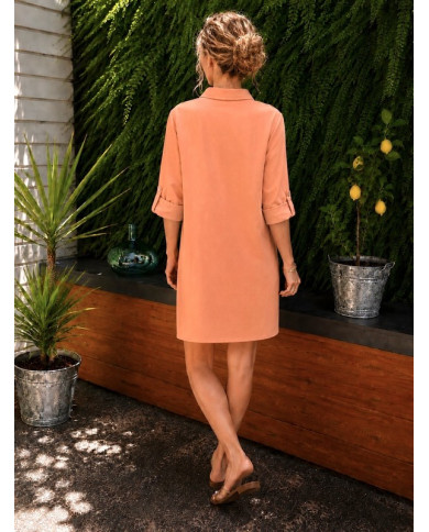 Robe chemise abricot