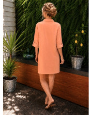 Robe chemise abricot