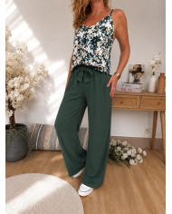 Pantalon fluide vert émeraude