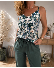 Pantalon fluide vert émeraude