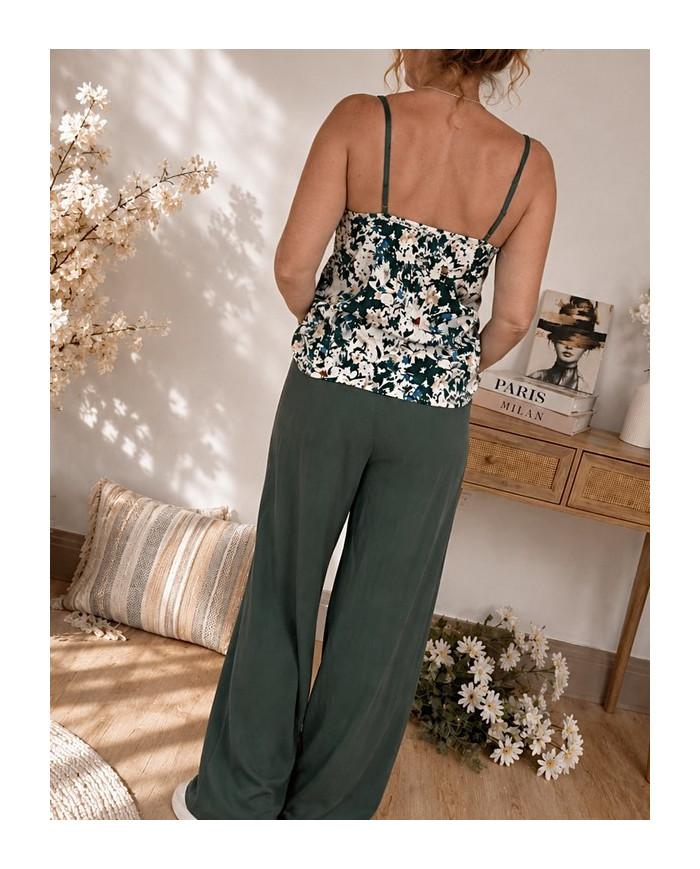 Pantalon fluide vert émeraude