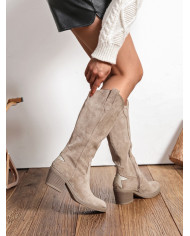 Bottes beige taupe avec étoile