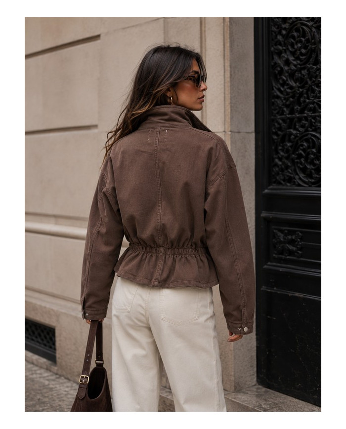 Veste mi saison marron choco Flavie