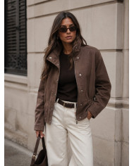 Veste mi saison marron choco Flavie