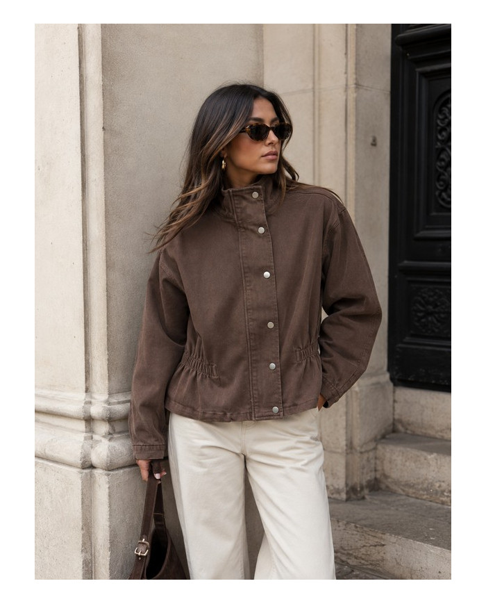 Veste mi saison marron choco Flavie
