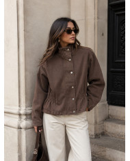 Veste mi saison marron choco Flavie