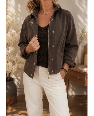 Veste mi saison marron choco Flavie