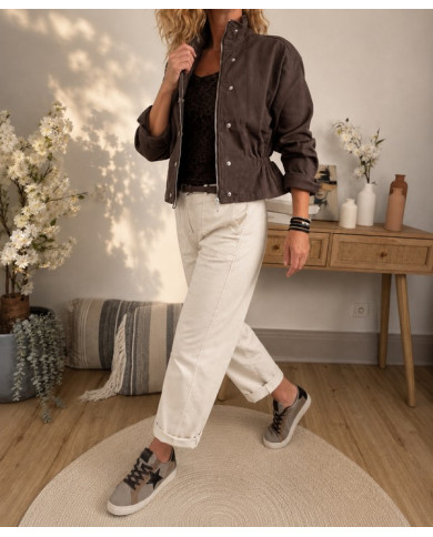 Veste mi saison marron choco Flavie
