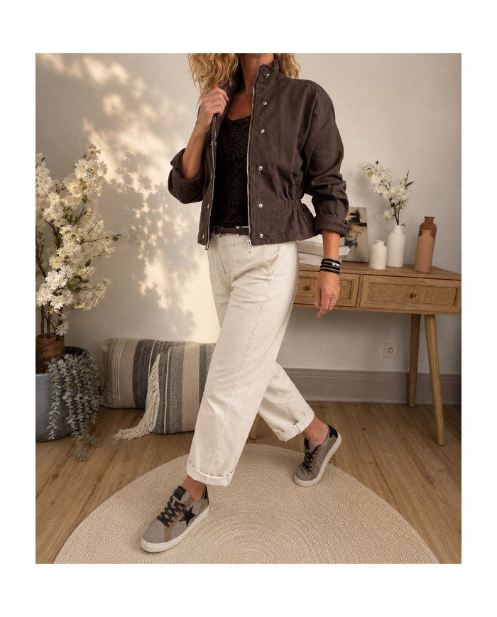 Veste mi saison marron choco Flavie