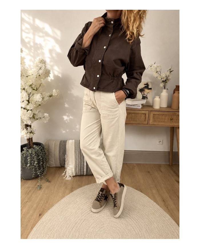 Veste mi saison marron choco Flavie