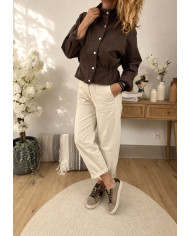 Veste mi saison marron choco Flavie