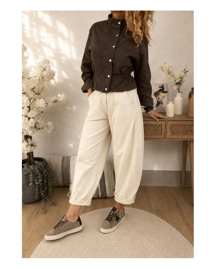 Veste mi saison marron choco Flavie