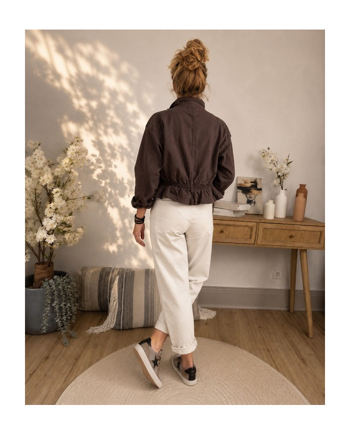 Veste mi saison marron choco Flavie