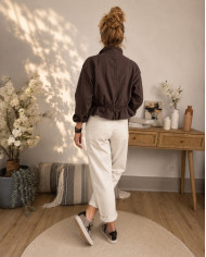Veste mi saison marron choco Flavie
