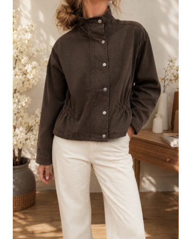 Veste mi saison marron choco Flavie
