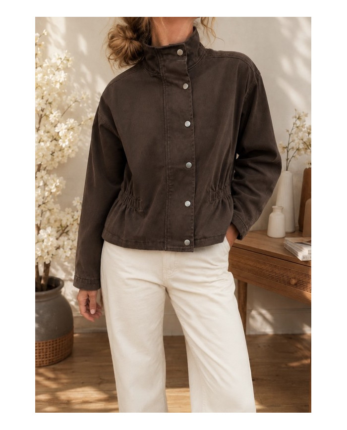 Veste mi saison marron choco Flavie