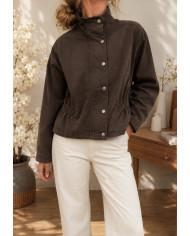 Veste mi saison marron choco Flavie