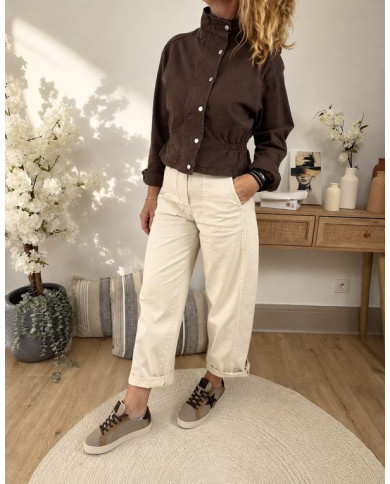 Veste mi saison marron choco Flavie
