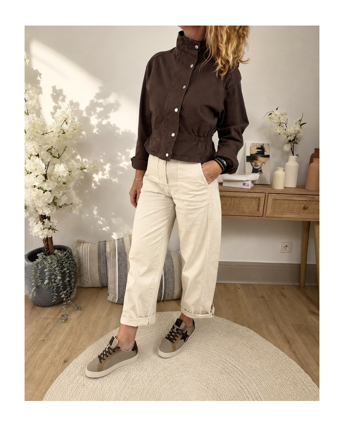 Veste mi saison marron choco Flavie