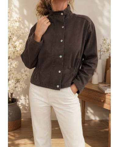 Veste mi saison marron choco Flavie