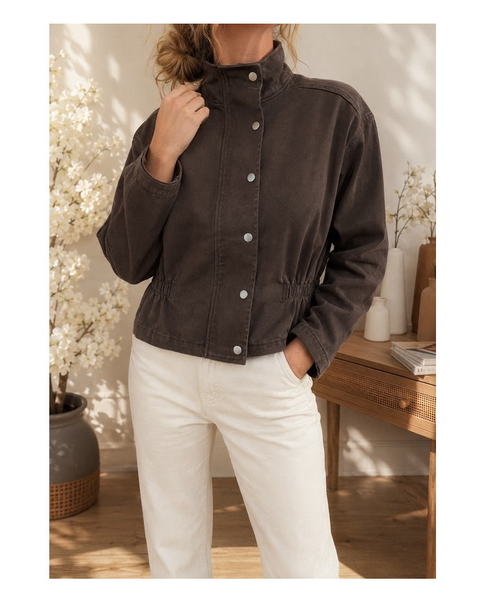 Veste mi saison marron choco Flavie
