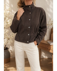 Veste mi saison marron choco Flavie
