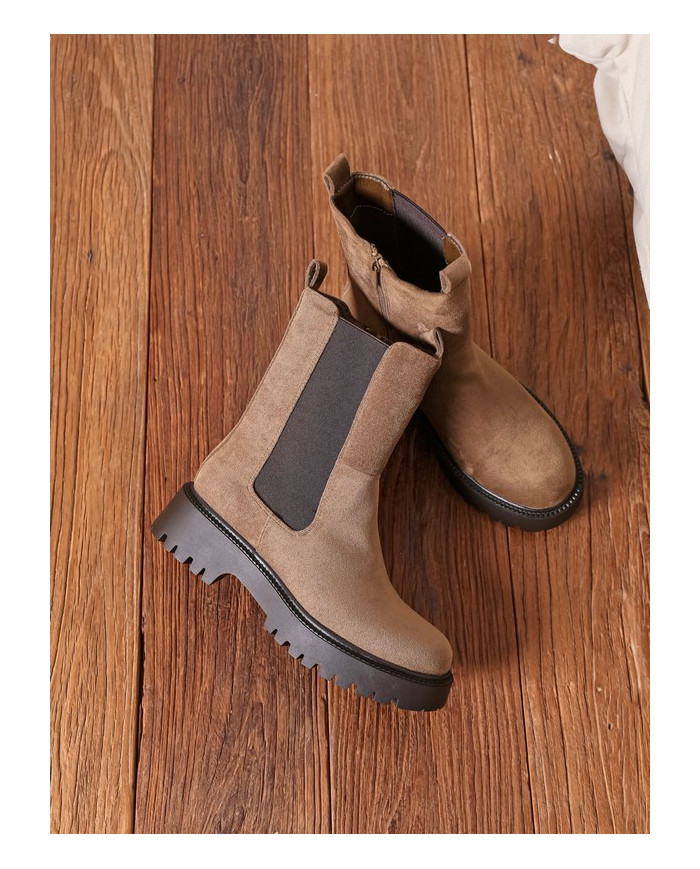 Bottines hautes taupe Isabeau