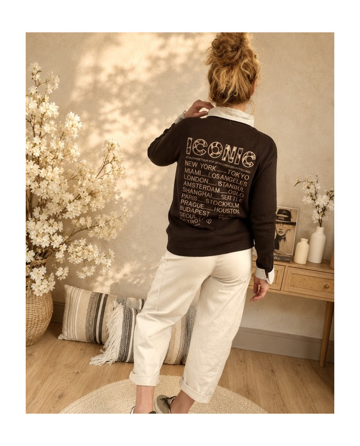 Pull "Iconic" chocolat