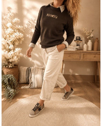 Pull "Iconic" chocolat