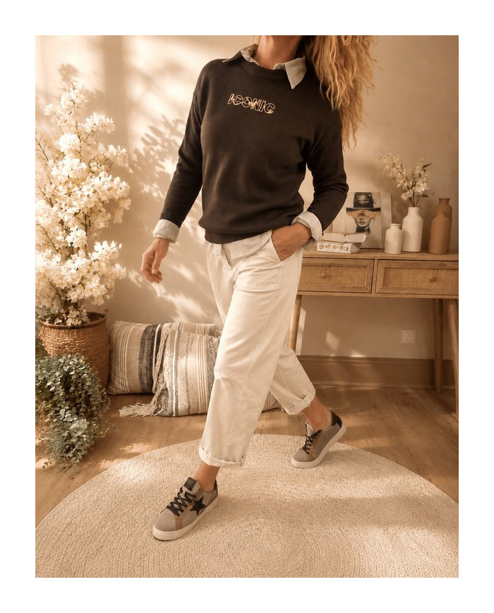 Pull "Iconic" chocolat